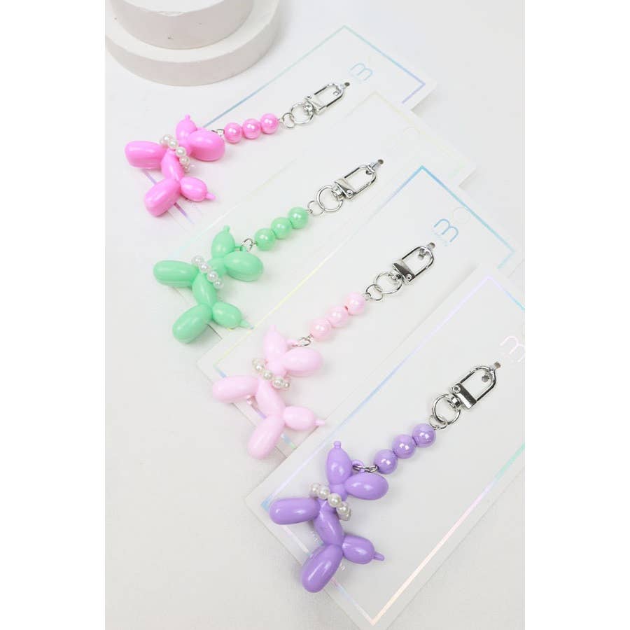 Cute Balloon Dog Key Chain: MIX COLOR / ONE