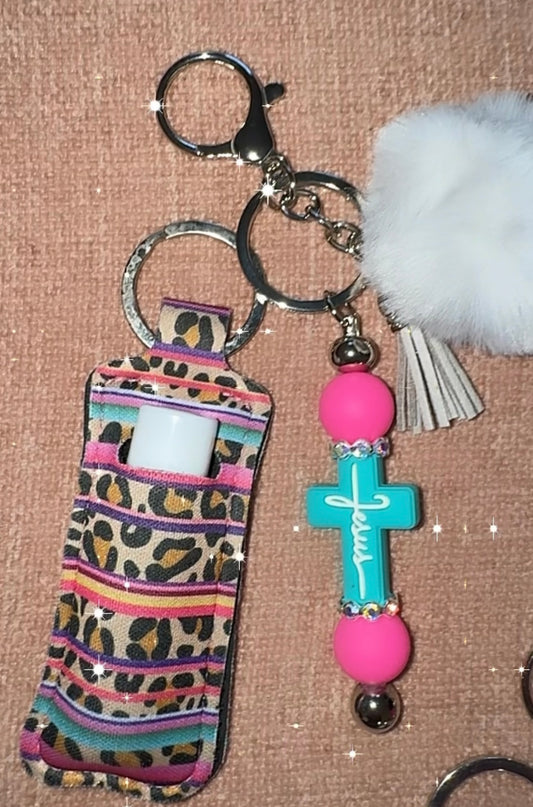 Jesus Keychain with LipBalm Holder